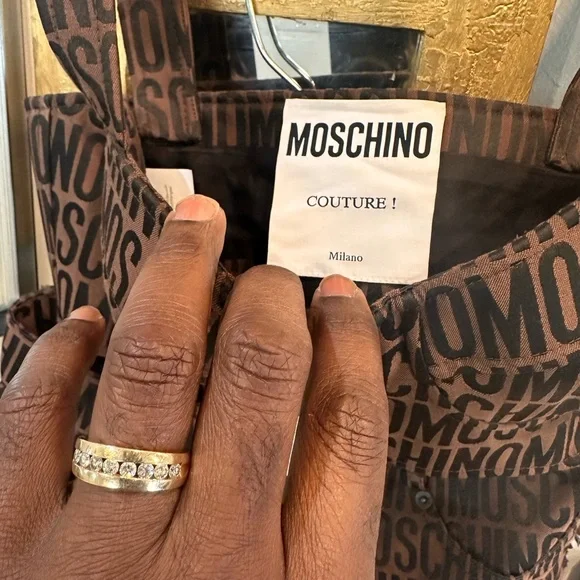 Moschino Tan and Black Logo Short & Corset set - Picture 3 of 10